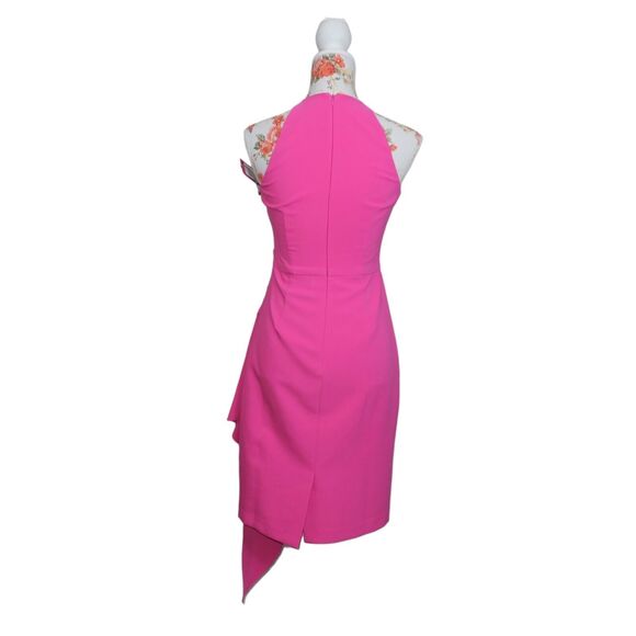 NWT Vince Camuto Sz 4 Halter Knee-Length Cascade Ruffle Sheath Dress BHFO 6193 - Picture 6 of 8